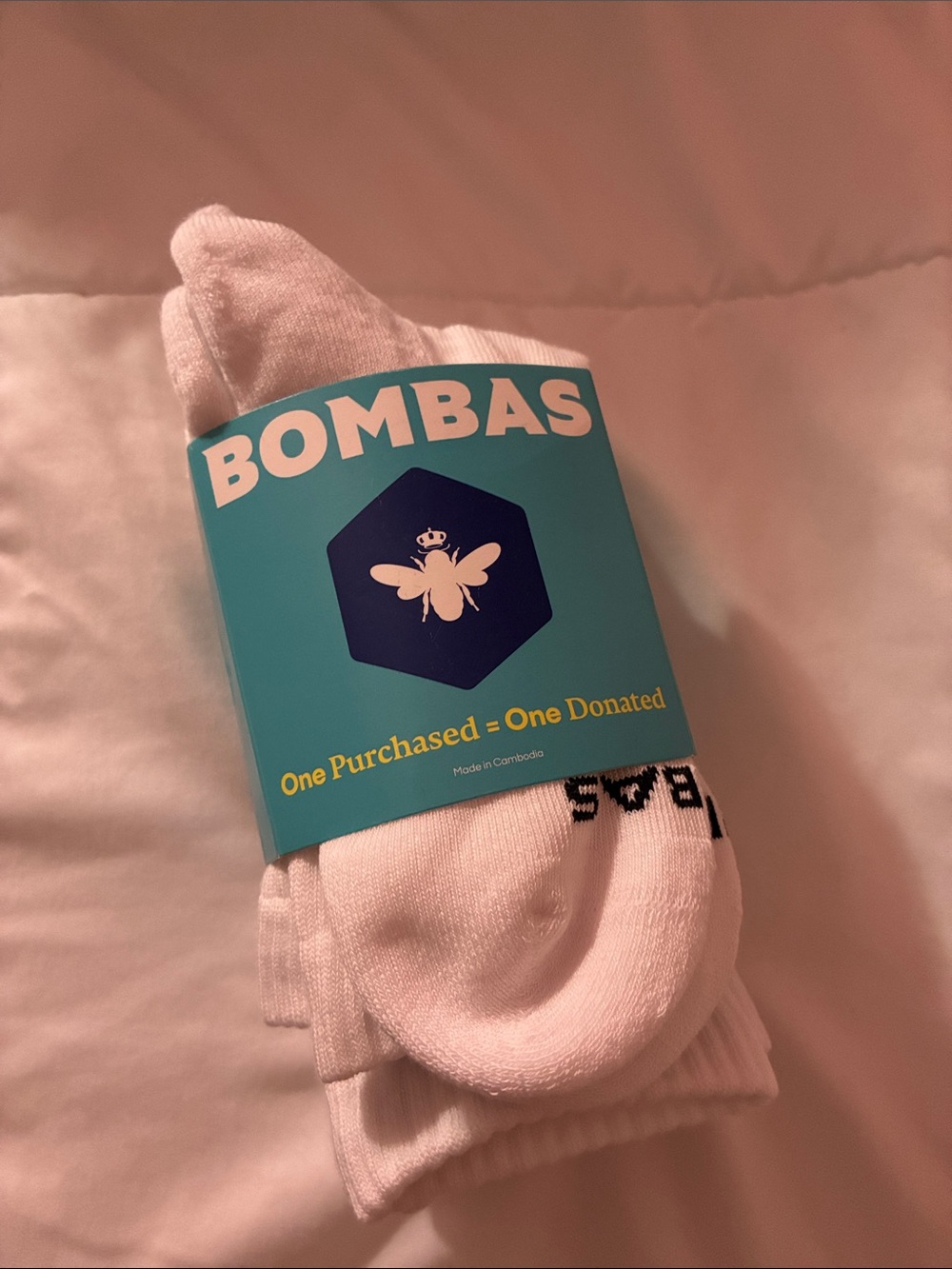 Bombas White Crew Athletic Socks